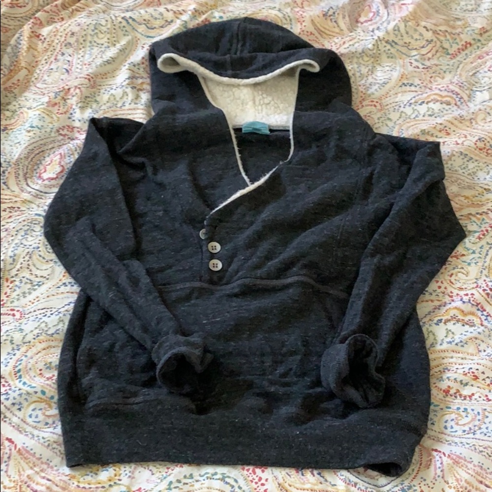 C&c California gray hoodie with shearling hood